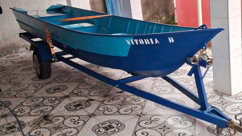 Vendo Conjunto Com Barco, Carreta E Motor Semi Novo.