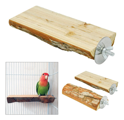 2 Percha De Loro De Madera Jaula De Pájaros Accesorios