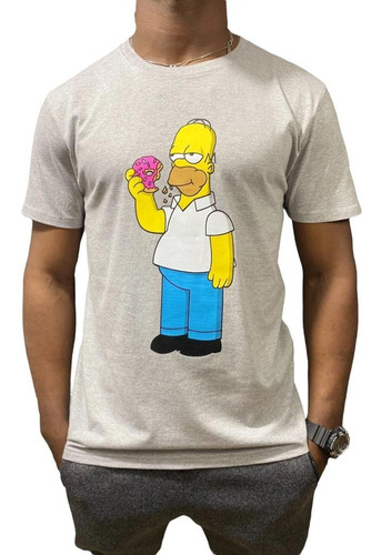 Polera Homero Simpson Algodón Serigrafia Estampada Unisex