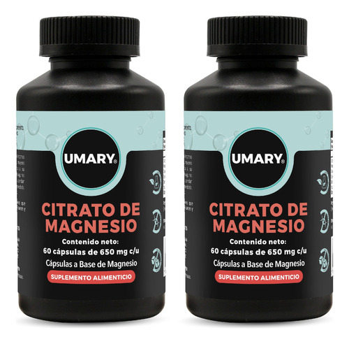 Umary Citrato De Magnesio 120 Capsulas 650 Mg Duo (120 Días)