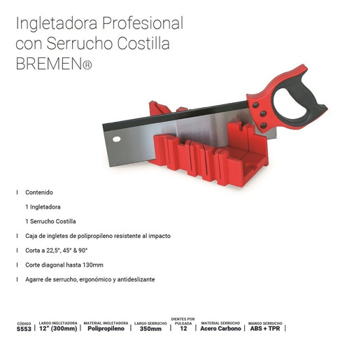 Ingletadora Profesional Y Serrucho Costilla Bremen® 5553