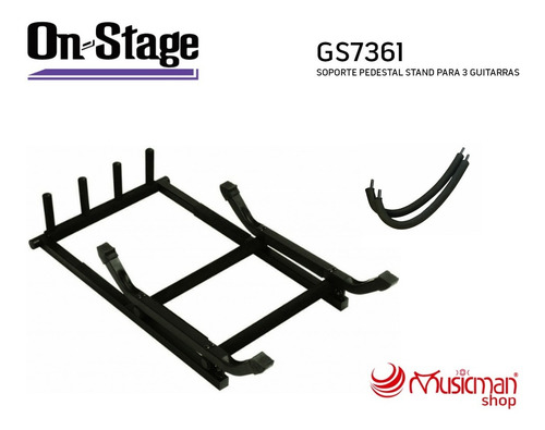 Soporte Pedestal Stand De 3 Servicios 3 Guitarras