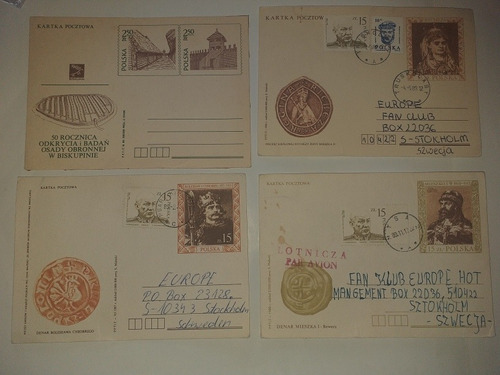 Lote 4 Enteros Polonia 1988/89