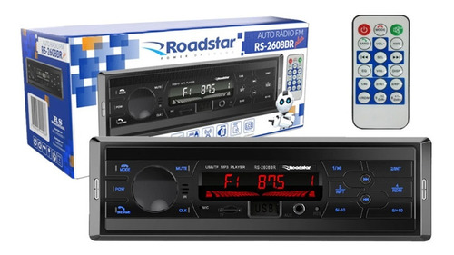 Auto Rádio Roadstar Rs2608 Bluetooth Controle Usb Visor Led 