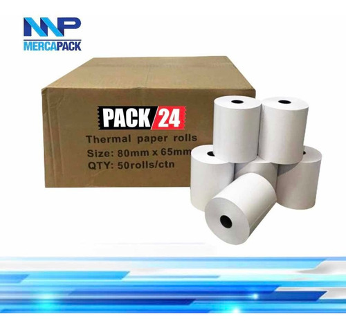 Rollos Térmicos 80 X 65 Mm Blanco Unidad Paq/10