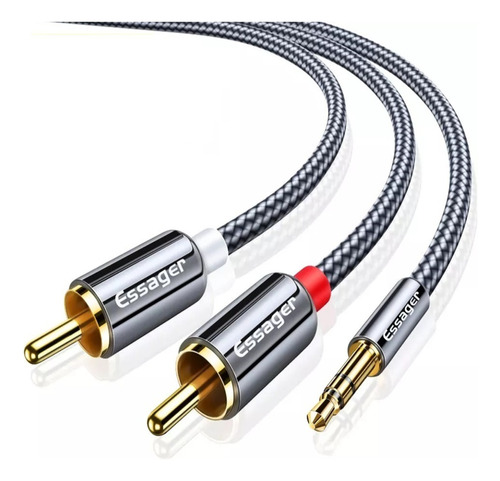 Cable Audio 2 X 1 3.5mm A 2 Rca Rojo Y Blanco - 2 Mts 