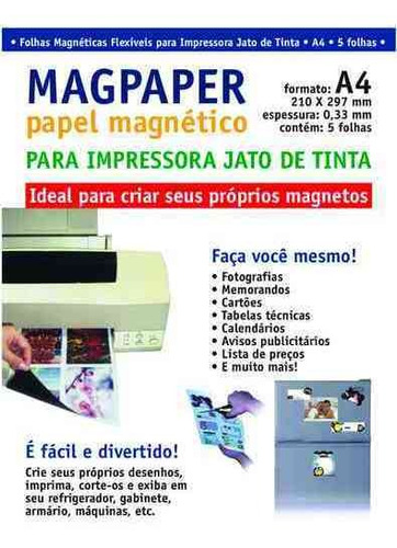 Papel Imã/ Magnetico - Direto P/ Sua Impressora