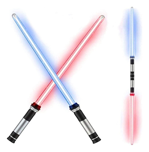 2p Sable Par Star Galaxy Wars Espada Luz Sonido Cambia Color