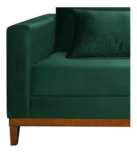Sofá 3 Lugares Bahamas Suede Verde 230 Cm