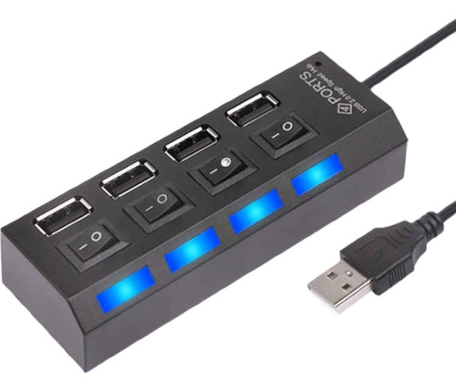 Hub Adaptador Multipuerto Usb 2.0 Multiplicador 4 Puertos