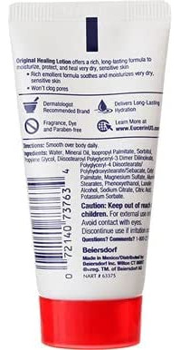 Eucerin Healing Emoliente Loção Enriquecida 1 Oz. - Pacote C