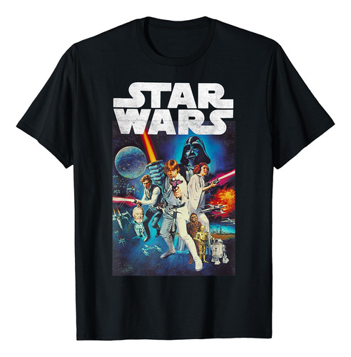 Polera Con Póster Del Elenco Vintage De Star Wars