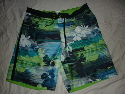 E Short Playero Speedo Talle L Floreado Verde Art 59463