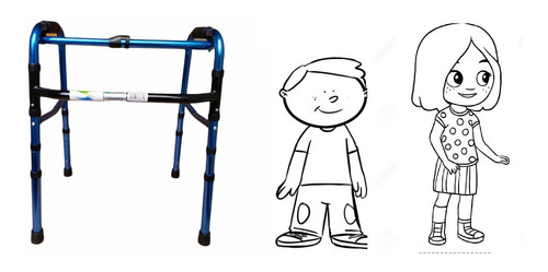 Imagen 2 de 5 de Andadera Aluminio Infantil Plegable Ajustable