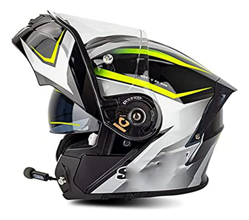 Casco De Motocicleta Modular Integrado Con Bluetooth, Casco 