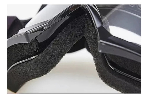 Gafas De Motocross De Pista Negras Con Espejo E Incoloras Armazón Negro/verde
