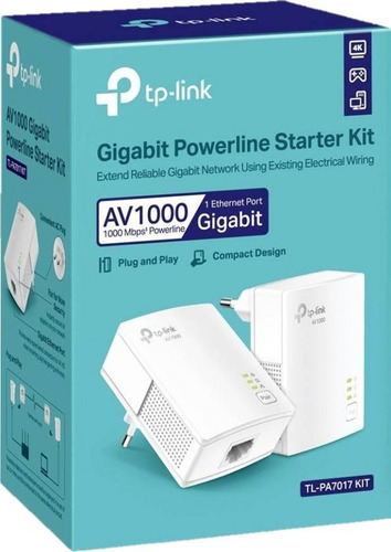 Kit Repetidor Powerline Av1000 Gigabit Tp-link Tl-pa7017 Kit
