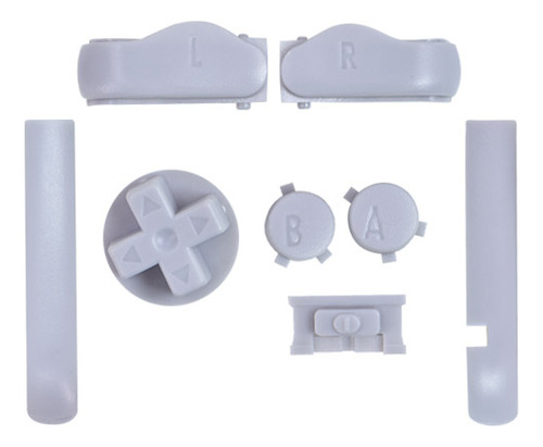 Set Botones Color Gris Solido Para Game Boy Advance Gba