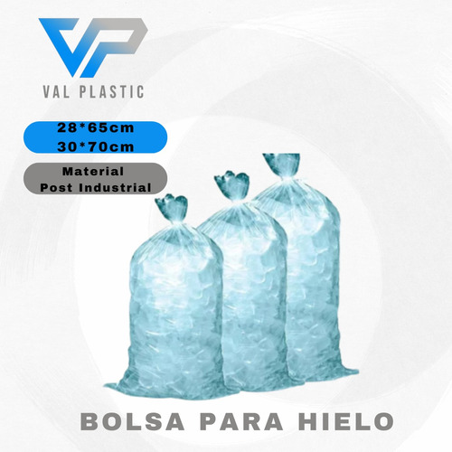 Bolsas Plásticas Para Hielo 30x70 Cm 