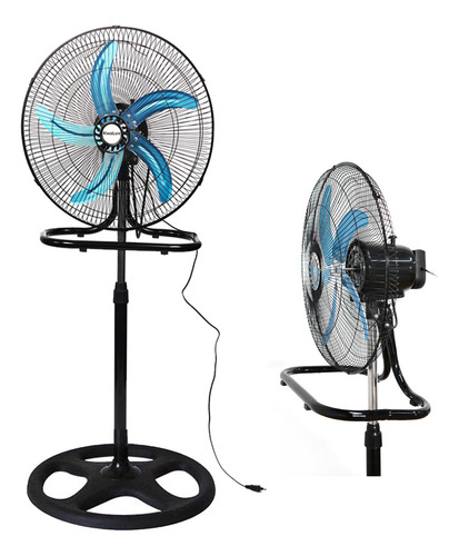 4 Pzs Kwalux Ventilador 3 En 1 De Pie Pared Piso Casa 18 Pulgadas Estructura Negro Diámetro 18