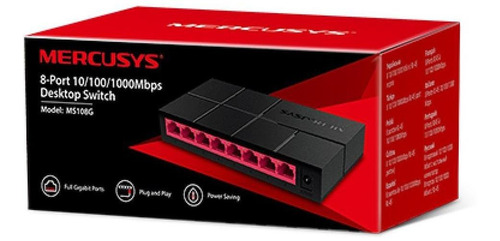 Imagen 3 de 6 de Switch De Escritorio Mercusys 8 Puertos Gigabit Ms108g