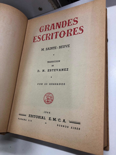 Grandes Escritores - M. Sainte Beuve - E.m.c.a (Usado)