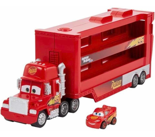 Disney Cars Mini Racers Mack Transporte Y Carro Rayo Mcqueen