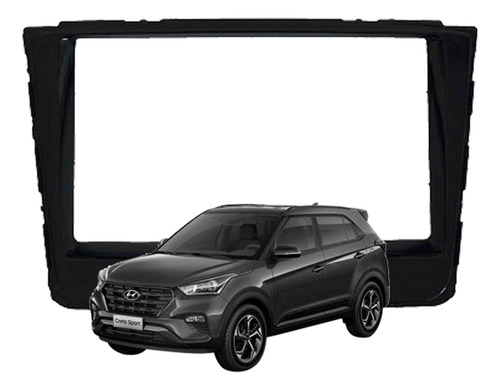 Frente Marco Adaptador Hyundai Creta 2 Din 17/19 Negro Brill