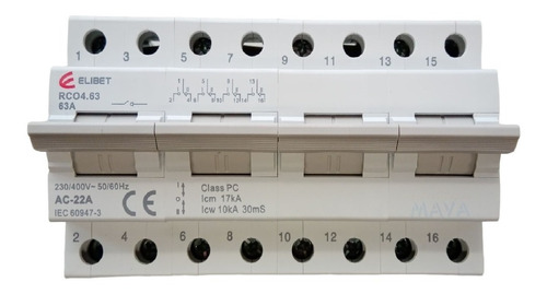 Llave Conmutadora Trifasica + N 63a Elibet Para Riel Din