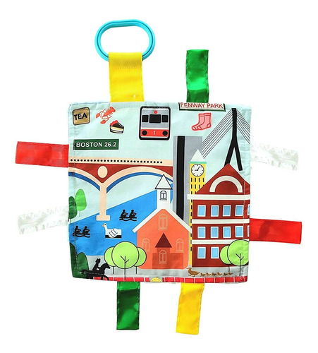 The Learning Lovey City Baby Crinkle  Teething Tag Square Tu