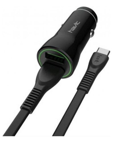 Cargador P Auto 2 Usb Y Cable Usb Tipo C 1m 5.0v Black St849