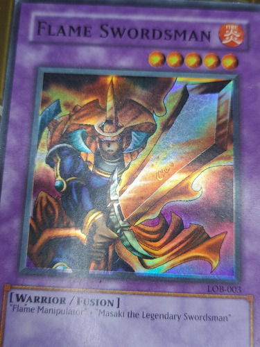 Yugioh Flame Swordsman Lob-003 Original Misprint Super Rare