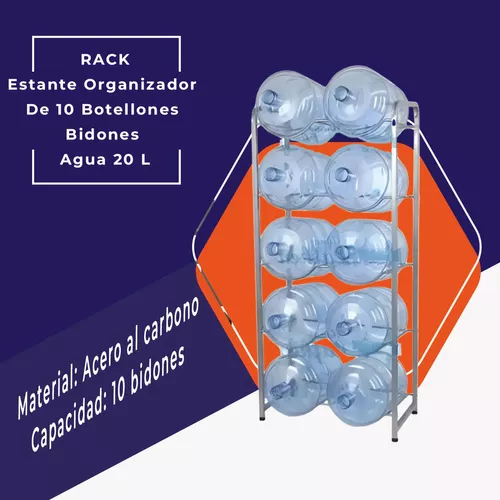 Rack Estante Organizador 10 Con Bidones Agua 20 Lts