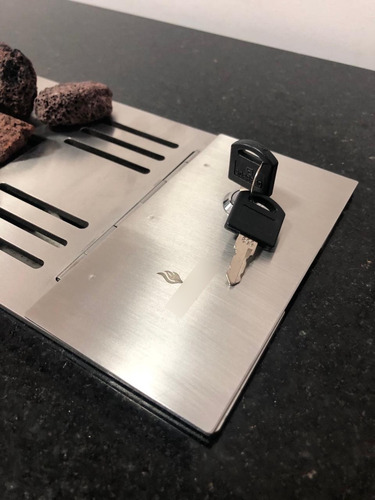 Lareira A Gás Império 120cm Inox 304 Com Chave Fogo E Art