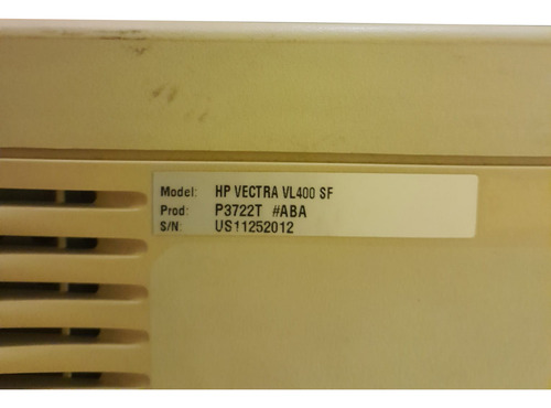 Pc Retro Coleccionista Hp Vectra Vl400 Sf Dr 10gb Ram 128mb (Usado)