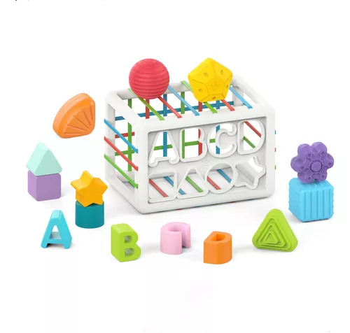 1 Set De Juguetes Montessori De Tamaño Pequeño Para 1 Año, Juguete  Clasificador De Cubos Coloridos Y 6 Piezas De Formas Sensoriales Múltiples,  Juguetes De Aprendizaje Para El Desarrollo De Niños Y