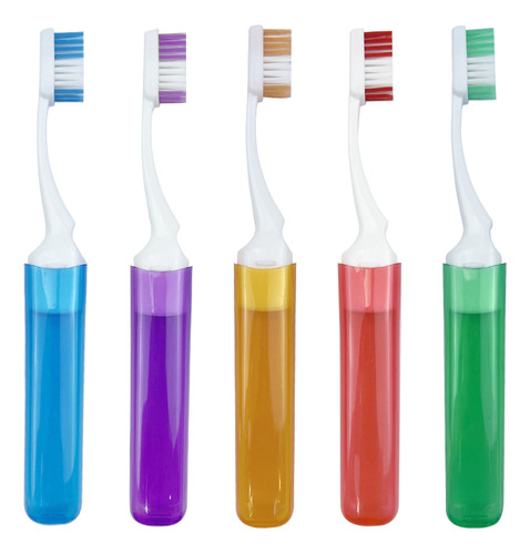 Cepillo De Dientes De Viaje, Portátil Y Plegable, 5 Piezas,