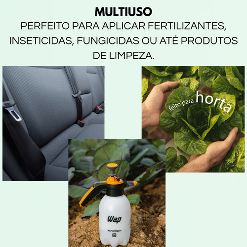 Pulverizador Multiuso 2l Ideal Para Sanitização E Jardins Branco
