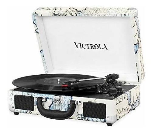 Tocadiscos Victrola Vintage Portatil De Maleta Con Bluetooth