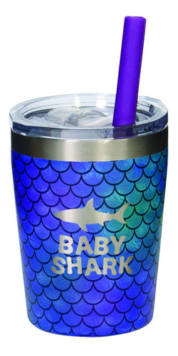 Carson Mermaid Kids Vaso De Acero Inoxidable Con Tapa Y Paji