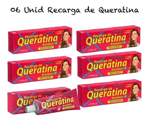 6 Reconstrutor Novex Recarga Queratina Keratin Recharge 80g