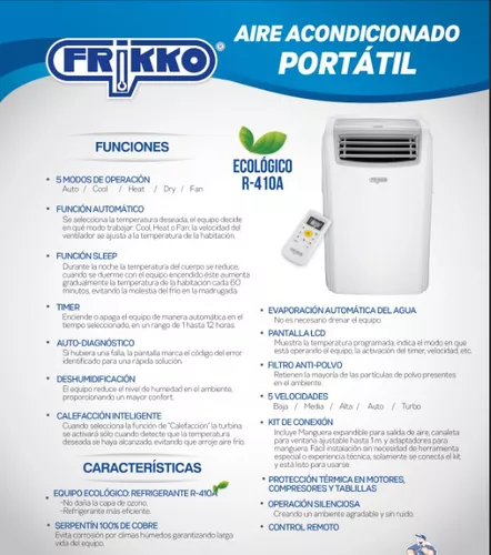 Aire Acondicionado Portatil Frio Y Calor 12,000 Btus 110v