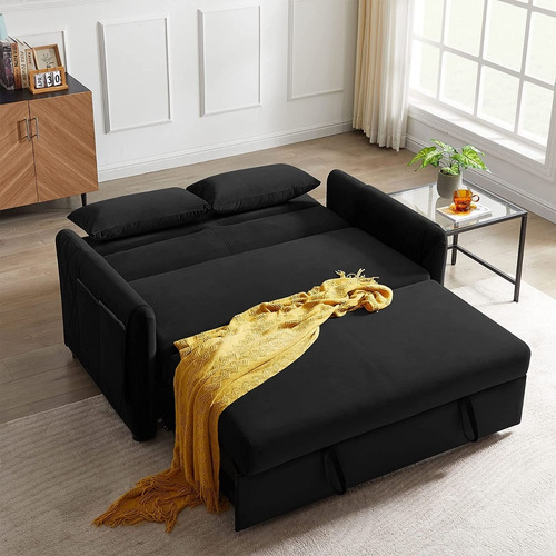 Sofa Cama Conertible 3 En 1 57p Color Negro Marca Antetek 