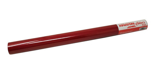 Forro Adhesivo Janel Kristal Rojo Rollo De 45 Cm X 1.5 M