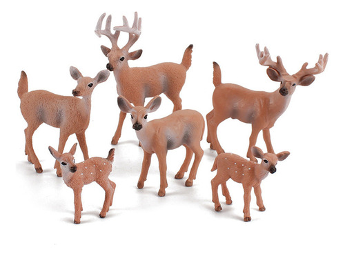 (7 #mold) Mini Bonecos De Animais Da Família De Cervos Criat