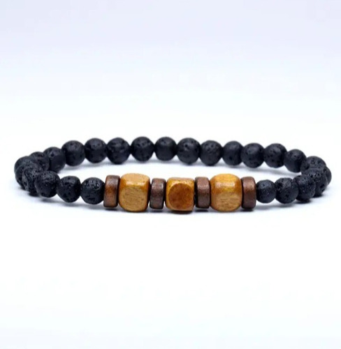 Pulsera Hombre Budista Tibetano Piedras Incluye Caja 