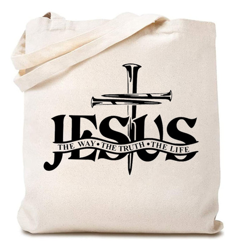 Tsiiuo Bolsa Lona Para Mujer Diseño Jesus The Way Truth Life