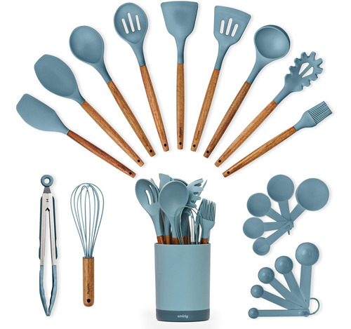 Juego De Utensilios De Cocina De Silicona Con Soporte
