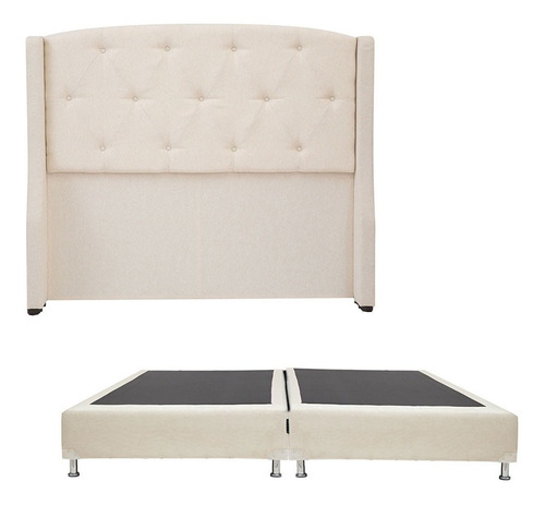 Cabecera King Size Dicasa Zefyr Beige+ Box Dicasa Dolum