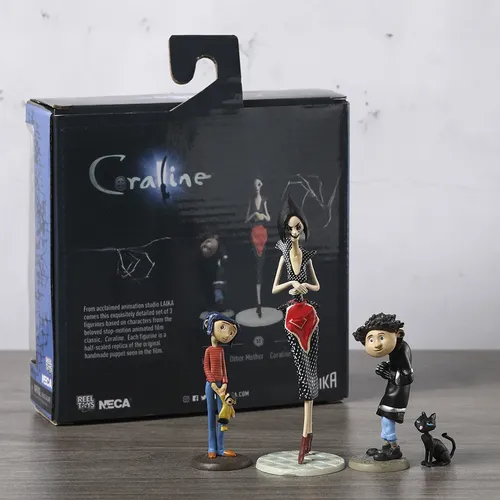 Pacote Com 4 Brinquedos Neca Coraline Cat Wybie Other Mother
